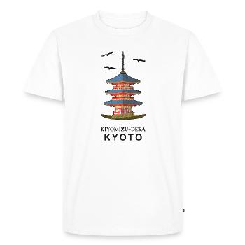 Kyoto au Japon Temple bouddhiste Kiyomizu-Dera - T-shirt Premium bio Homme - blanc - Devant - Nico (187cm)