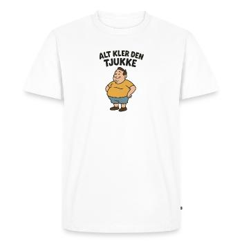Everything suits the fat one - Men's Premium Organic T-Shirt - white - Front - Nico (187cm)