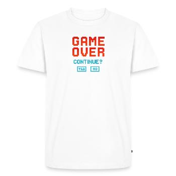 Game Over, Continue? - Men's Premium Organic T-Shirt - white - Front - Nico (187cm)