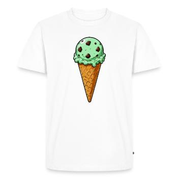 Culasse de glace menthe chocolat - T-shirt Premium bio Homme - blanc - Devant - Nico (187cm)