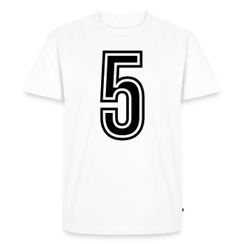 5 Symbole numérique - T-shirt Premium bio Homme - blanc - Devant - Nico (187cm)