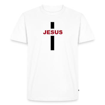 Jésus Kreuz Jésus - T-shirt Premium bio Homme - blanc - Devant - Nico (187cm)