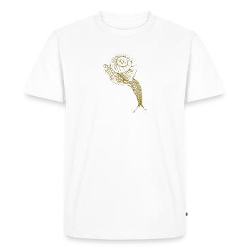 Brown escargot - T-shirt Premium bio Homme - blanc - Devant - Nico (187cm)