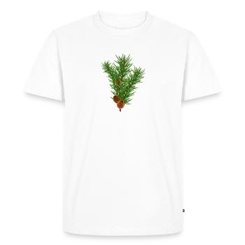 Pine branch - Men's Premium Organic T-Shirt - white - Front - Nico (187cm)
