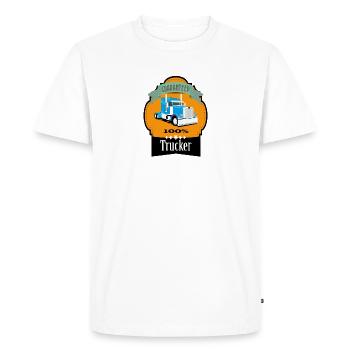 Best Trucker, 100% Trucker, Truck Mesh Design - Men's Premium Organic T-Shirt - white - Front - Nico (187cm)