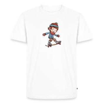 Cartoon skating Boy - Men's Premium Organic T-Shirt - white - Front - Nico (187cm)