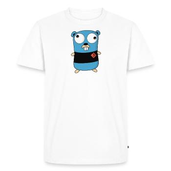 Glow Goopher - Men's Premium Organic T-Shirt - white - Front - Nico (187cm)