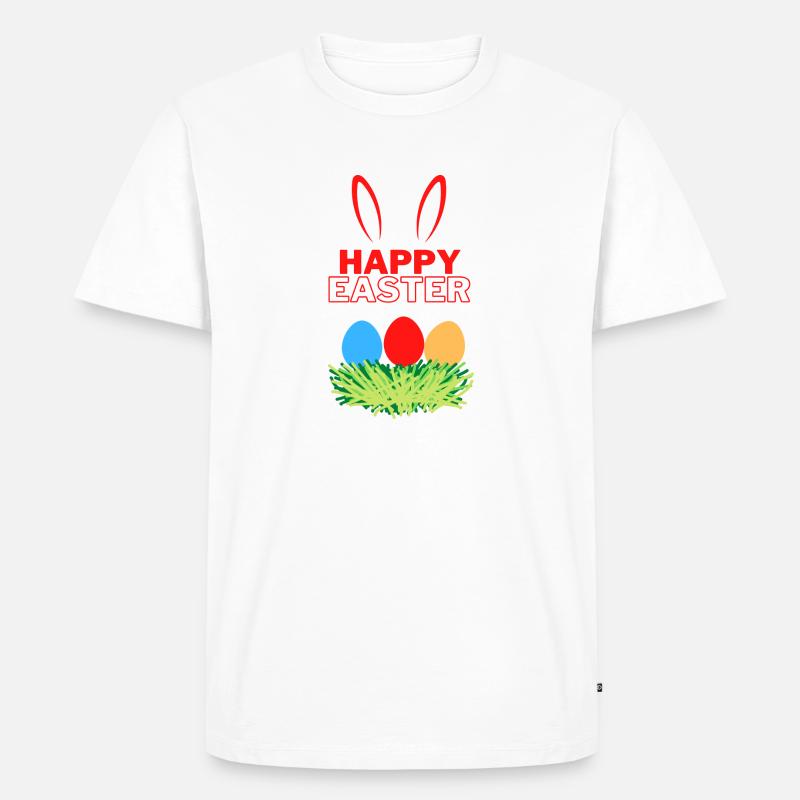 Happy Easter - Männer Premium Bio T-Shirt - Weiß