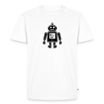 robot - Men's Premium Organic T-Shirt - white - Front - Nico (187cm)