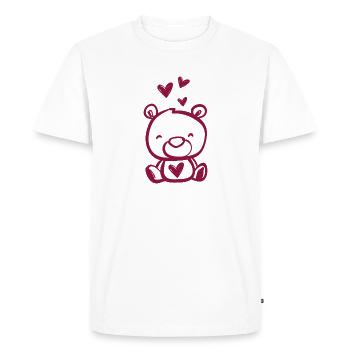Nœud en peluche coeur - T-shirt Premium bio Homme - blanc - Devant - Nico (187cm)