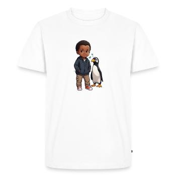 Pingouin amis idée cadeau enfant - T-shirt Premium bio Homme - blanc - Devant - Nico (187cm)