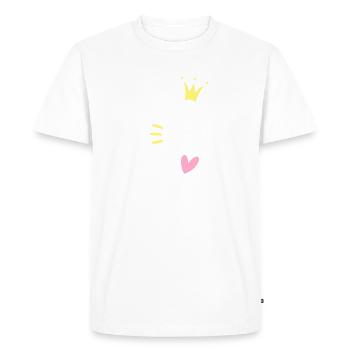Lettre N Lettre initiale Couronne - T-shirt Premium bio Homme - blanc - Devant - Nico (187cm)