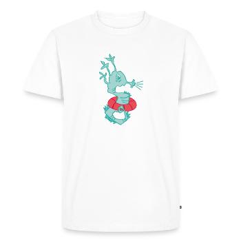 Sauveteur, hippocampe avec anneau de natation - T-shirt Premium bio Homme - blanc - Devant - Nico (187cm)
