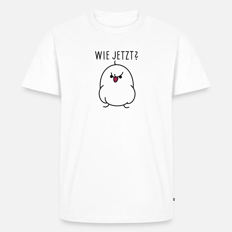Fragender Vogel - Männer Premium Bio T-Shirt - Weiß