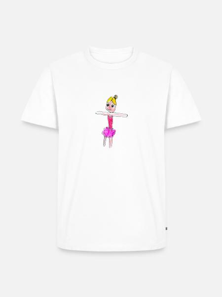 Ballet-Tänzerin, Ballerina - Männer Premium Bio T-Shirt - Weiß