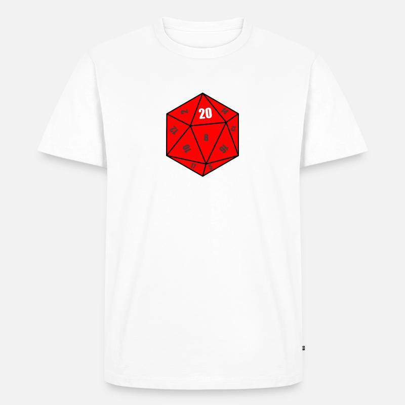 D20 terning - Herre Premium økologisk T-shirt - hvid