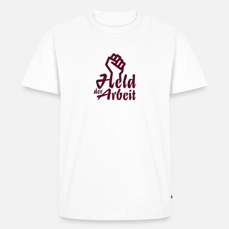 Held der Arbeit - Männer Premium Bio T-Shirt - Weiß