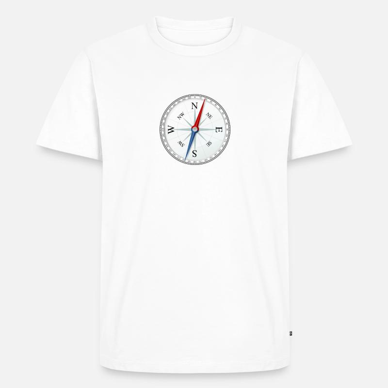 Kompass - Männer Premium Bio T-Shirt - Weiß