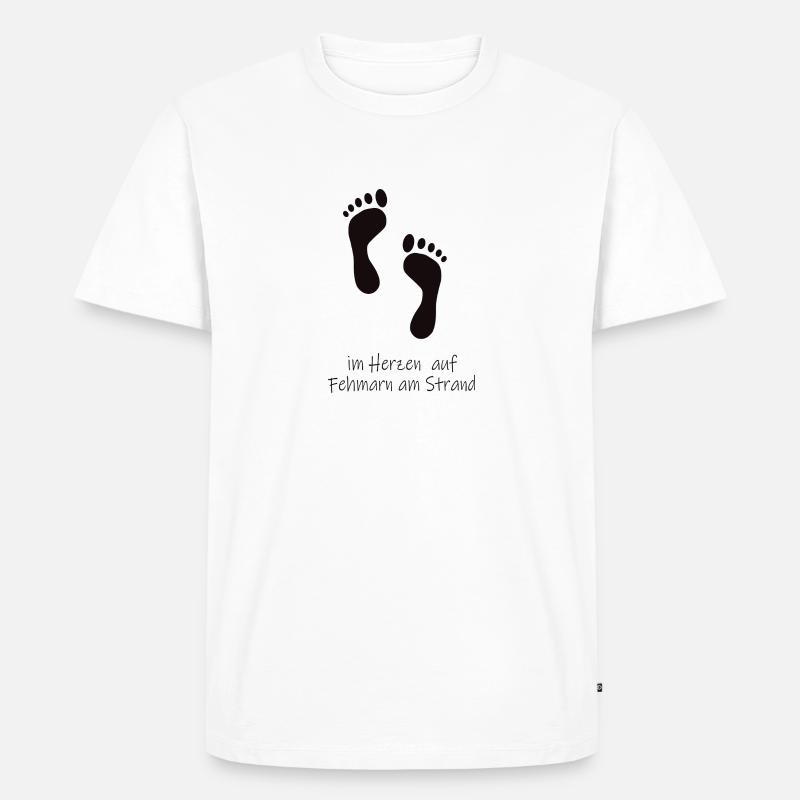 Im Herzen auf Fehmarn - Männer Premium Bio T-Shirt - Weiß