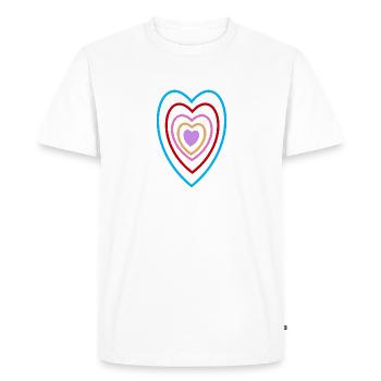 Image des cœurs16 - T-shirt Premium bio Homme - blanc - Devant - Nico (187cm)