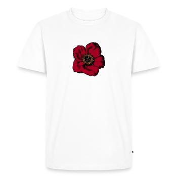 fleur rouge - T-shirt Premium bio Homme - blanc - Devant - Nico (187cm)