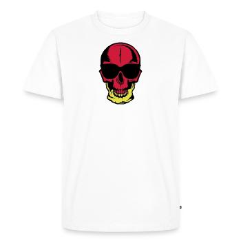 head of death skull halloween drawing moon - Men's Premium Organic T-Shirt - white - Front - Nico (187cm)