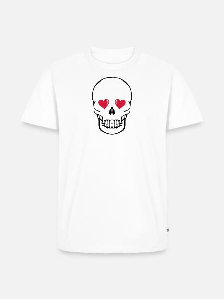skull love 002 - Men's Premium Organic T-Shirt - white
