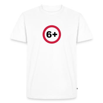 6+ / 6/6 / six / anniversaire / 3c - T-shirt Premium bio Homme - blanc - Devant - Nico (187cm)