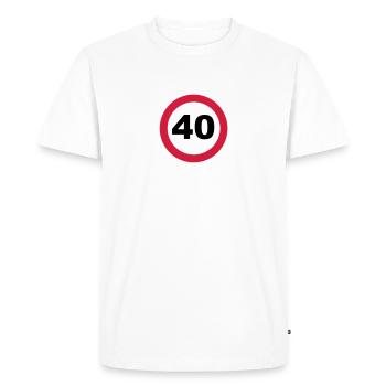 40ème anniversaire - T-shirt Premium bio Homme - blanc - Devant - Nico (187cm)