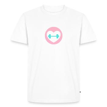 workout - Men's Premium Organic T-Shirt - white - Front - Nico (187cm)