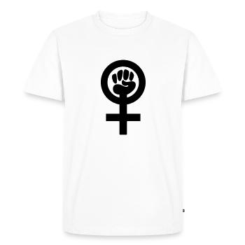 Féminisme Symbole - T-shirt Premium bio Homme - blanc - Devant - Nico (187cm)