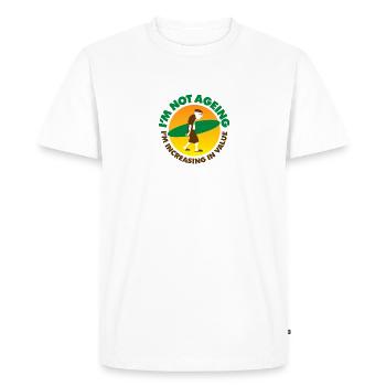 I'm Not Aging I'm Increasing In Value! - Men's Premium Organic T-Shirt - white - Front - Nico (187cm)