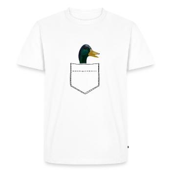 Poche poitrine canard canard - T-shirt Premium bio Homme - blanc - Devant - Nico (187cm)