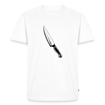 Couteau - T-shirt Premium bio Homme - blanc - Devant - Nico (187cm)
