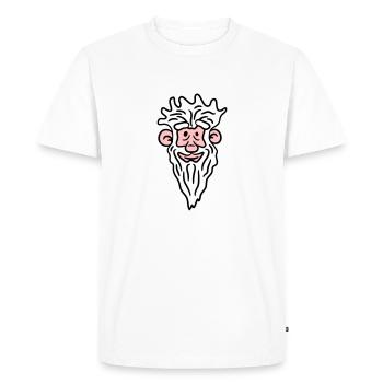 Funny Grandpa Face Comic Style Long Gray Beard - Men's Premium Organic T-Shirt - white - Front - Nico (187cm)