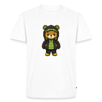 Bear Comic - Men's Premium Organic T-Shirt - white - Front - Nico (187cm)