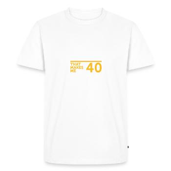 J'ai 40 ans, mais mon coeur est encore jeune! - T-shirt Premium bio Homme - blanc - Devant - Nico (187cm)