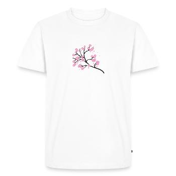 fleurs de cerisier - T-shirt Premium bio Homme - blanc - Devant - Nico (187cm)