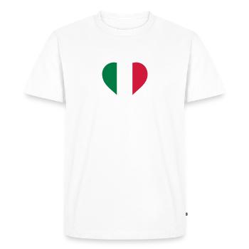 Un coeur pour l'Italie - T-shirt Premium bio Homme - blanc - Devant - Nico (187cm)