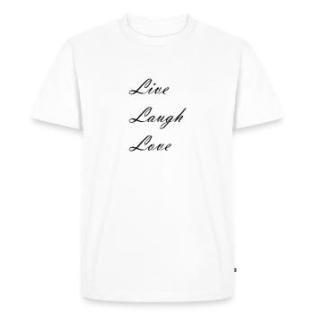 Live Laugh Love - T-shirt Premium bio Homme - blanc - Devant - Nico (187cm)