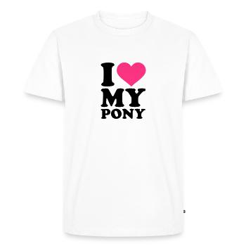 I love my Pony - T-shirt Premium bio Homme - blanc - Devant - Nico (187cm)