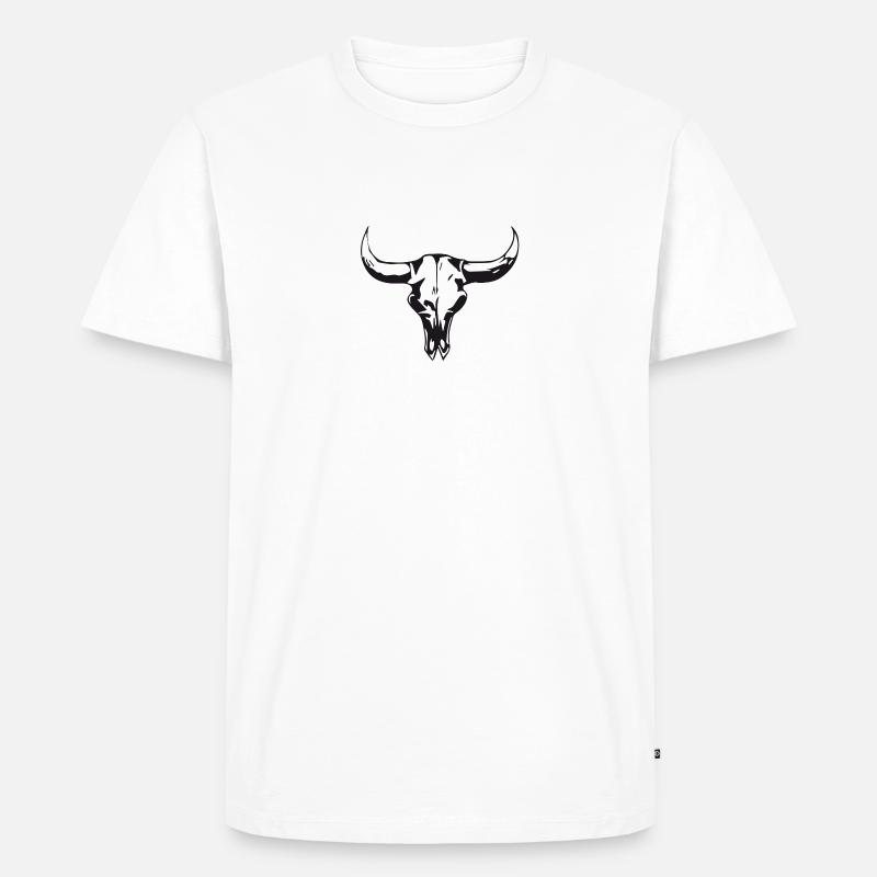 cowskull - Männer Premium Bio T-Shirt - Weiß