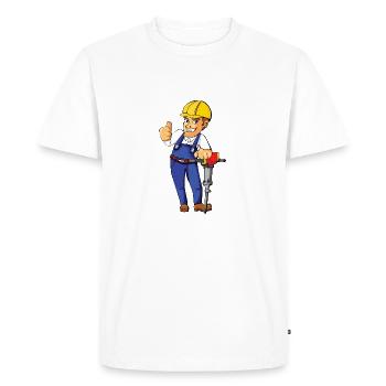 travailleur de la construction travailleur de la construction strassenbau2 - T-shirt Premium bio Homme - blanc - Devant - Nico (187cm)