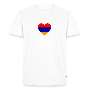 Love amour cadeau arménie arménie - T-shirt Premium bio Homme - blanc - Devant - Nico (187cm)
