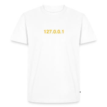 NERD HUMOR: There's No Place Like Localhost - Men's Premium Organic T-Shirt - white - Front - Nico (187cm)