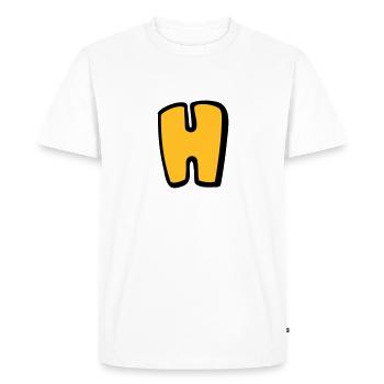 Alphabet H - T-shirt Premium bio Homme - blanc - Devant - Nico (187cm)