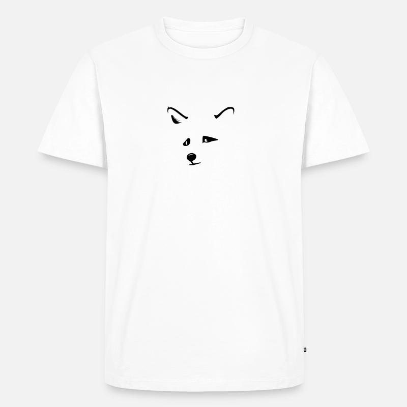 Fuchskopf / fox head (1c) - Männer Premium Bio T-Shirt - Weiß