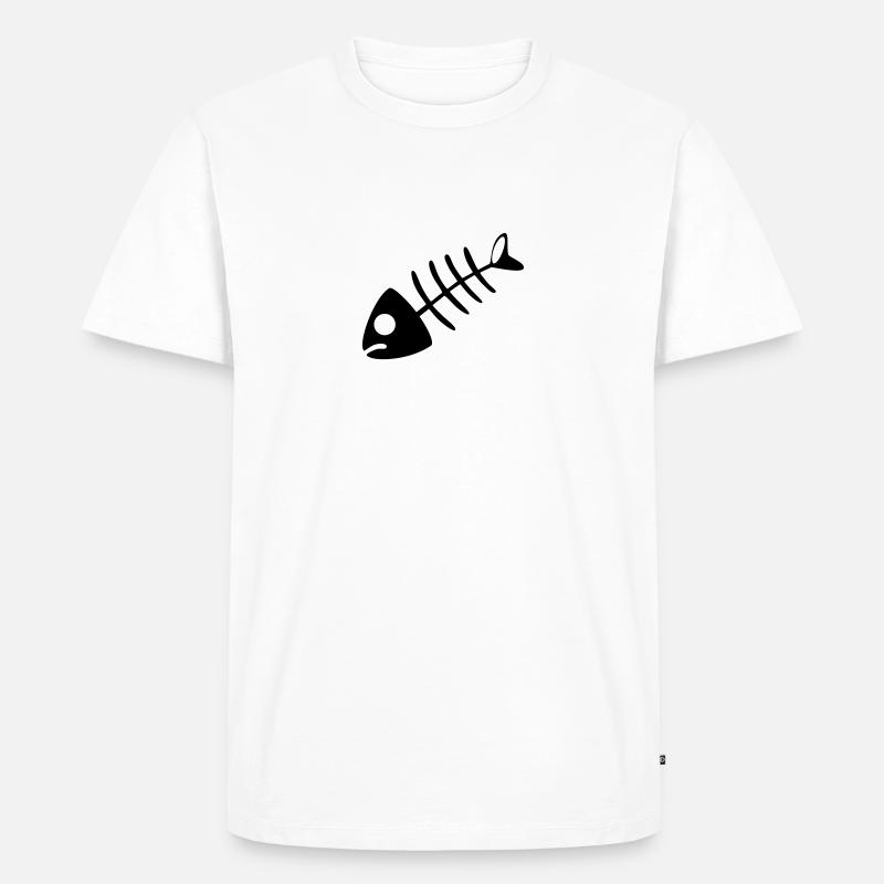 fish bone - Men's Premium Organic T-Shirt - white