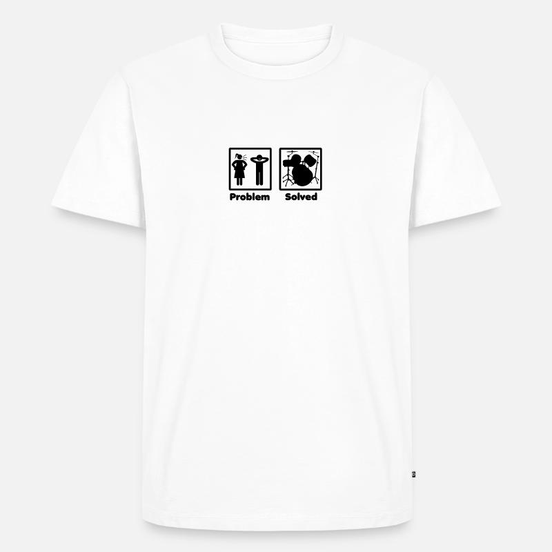 problem solved DRUMMER SCHLAGZEUG drums - Männer Premium Bio T-Shirt - Weiß
