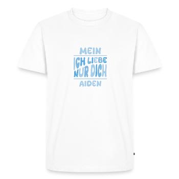Aiden - Men's Premium Organic T-Shirt - white - Front - Nico (187cm)